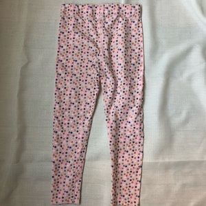 Cynthia Rowley pink tights/with different color polka dots